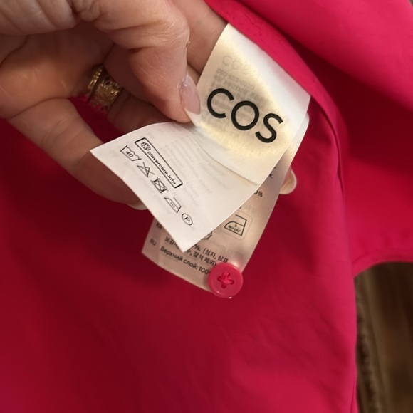 COS Oversized Button Down Shirt Hot Pink, Long Sleeve 100% Cotton size EUR 34 - Picture 5 of 8
